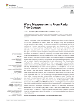 Wave Measurements from Radar Tide Gauges