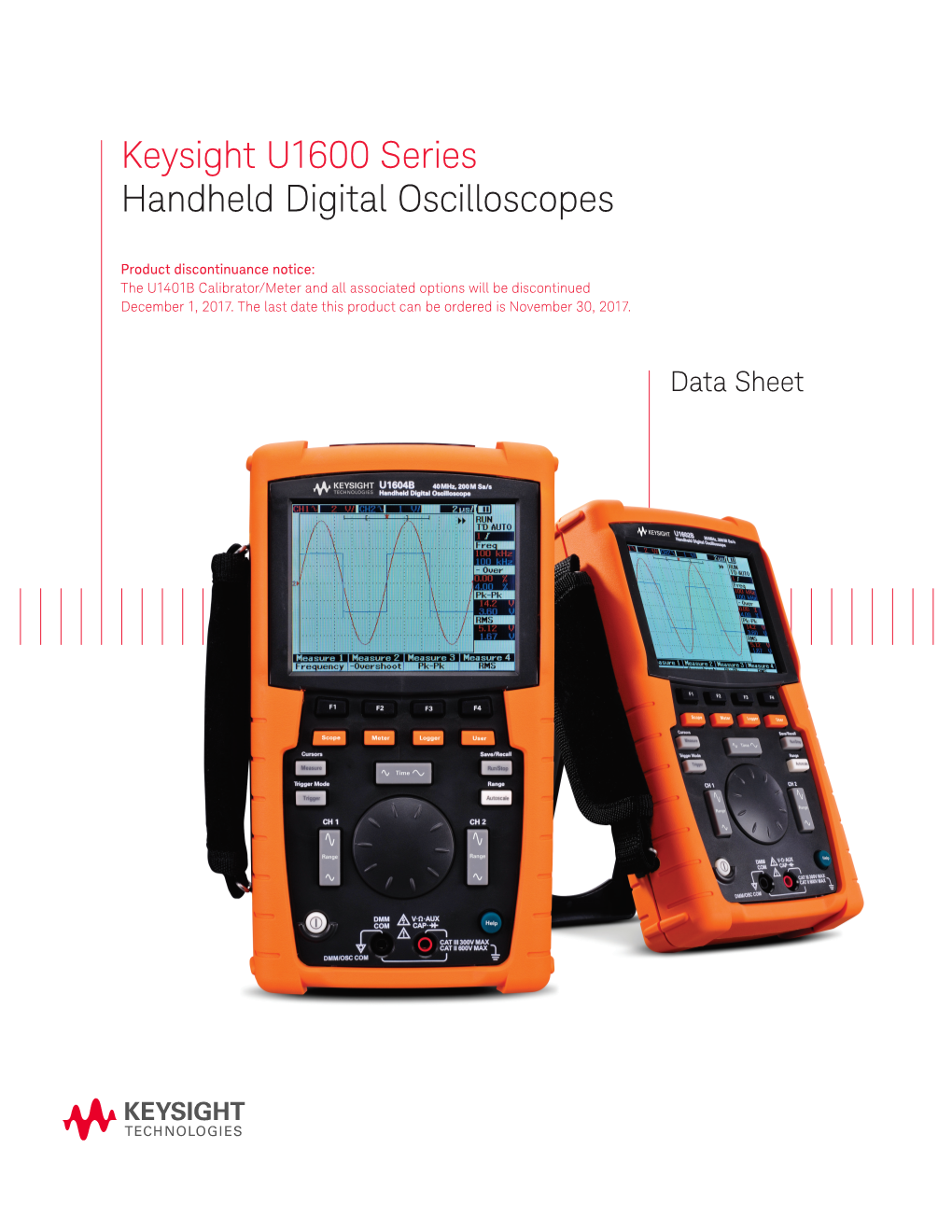 U1600 Series Handheld Digital Oscilloscopes