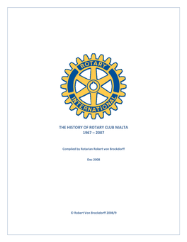History of Rotary Club Malta 1967 – 2007