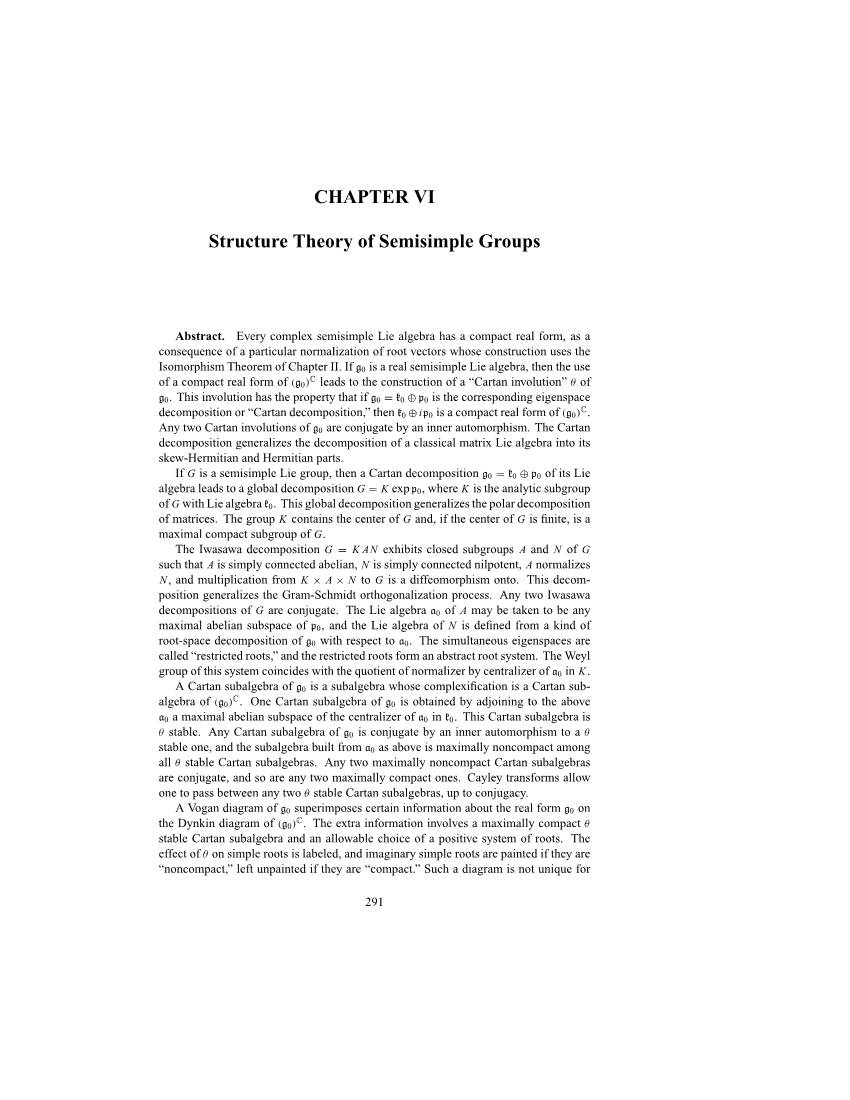 CHAPTER VI Structure Theory of Semisimple Groups