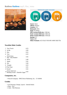 Kutless Kutless Mp3, Flac, Wma