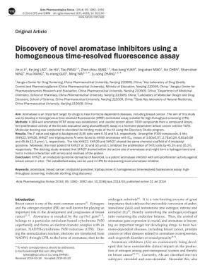 Discovery of Novel Aromatase Inhibitors Using a Homogeneous Time-Resolved Fluorescence Assay