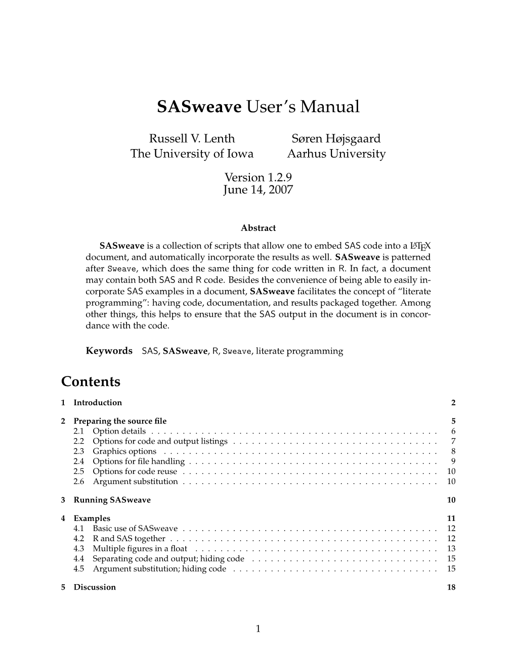 Sasweave User's Manual