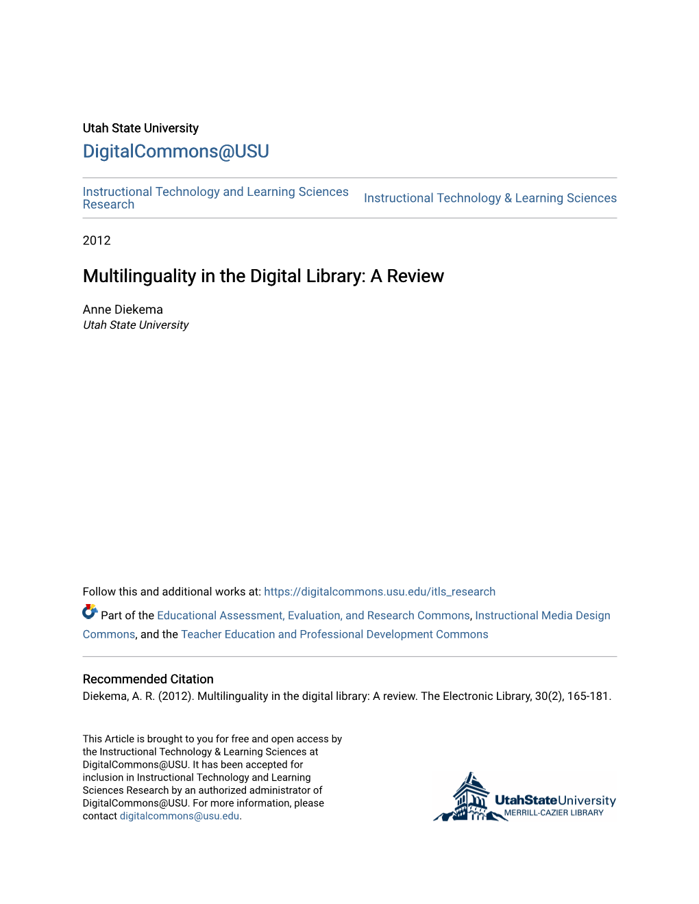 Multilinguality in the Digital Library: a Review