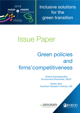 Green Policies and Firms'competitiveness