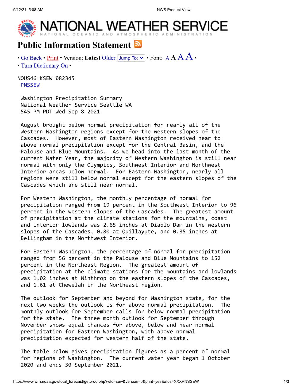 NOUS46 KSEW 060309 PNSSEW Washington Precipitation Summary