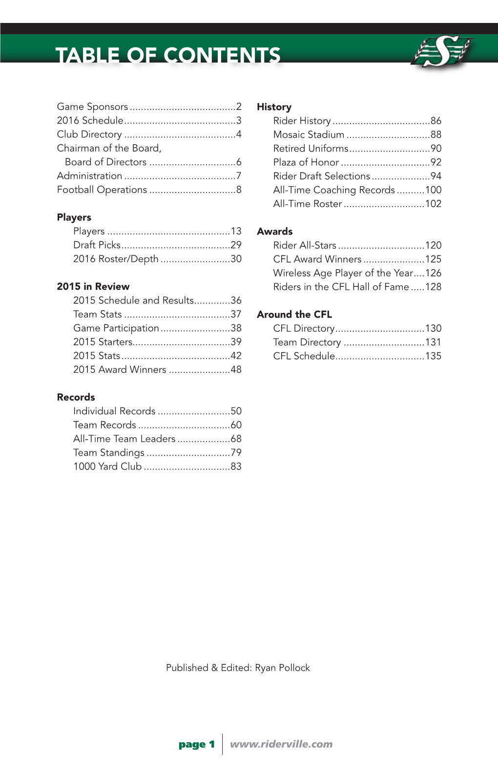 Table of Contents