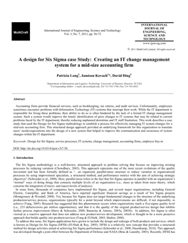 A Design for Six Sigma Case Study: Creating an IT Change Management System for a Mid-Size Accounting Firm