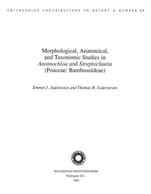 Morphological, Anatomical, and Taxonomic Studies in Anomochloa and Streptochaeta (Poaceae: Bambusoideae)