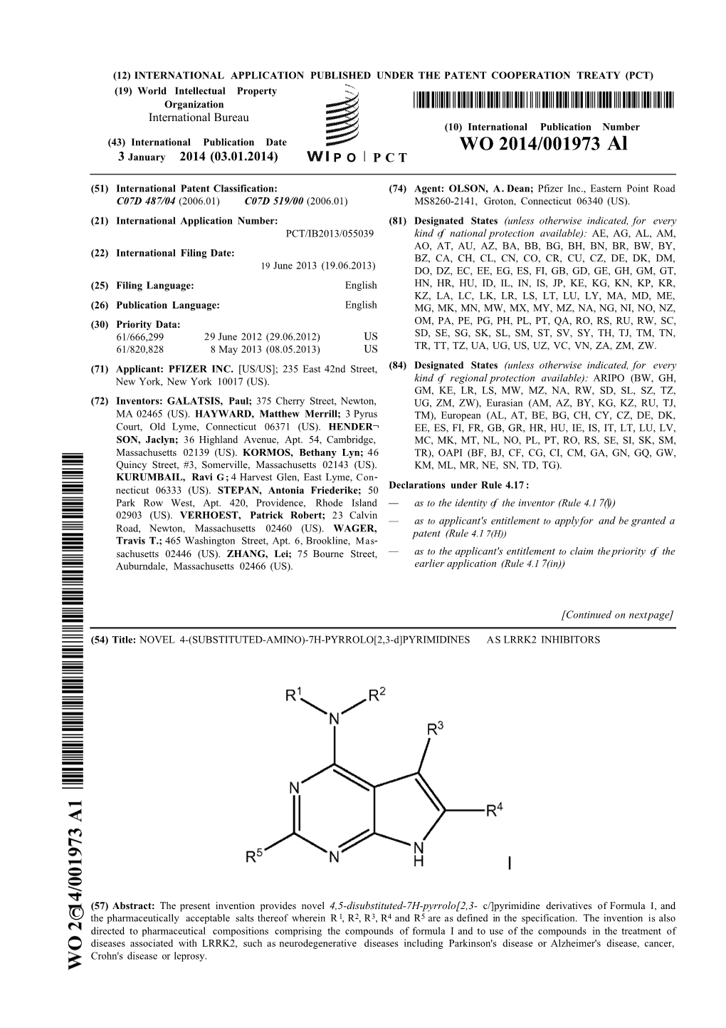 WO 2014/001973 Al 3 January 2014 (03.01.2014) P O P C T