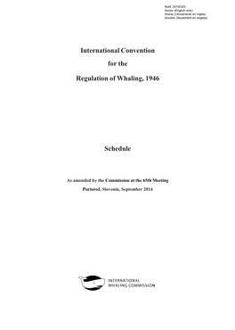 International Convention for the Regulation of Whaling, 1946 Schedule Appendix A