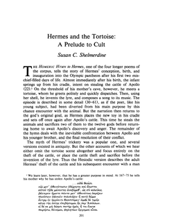 Hermes and the Tortoise: a Prelude to Cult , Greek, Roman and Byzantine Studies, 25:3 (1984) P.201