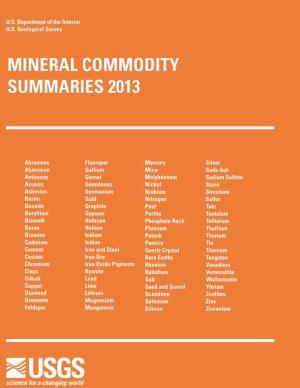 Mineral Commodity Summareis 2013