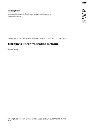Ukraine's Decentralization Reform
