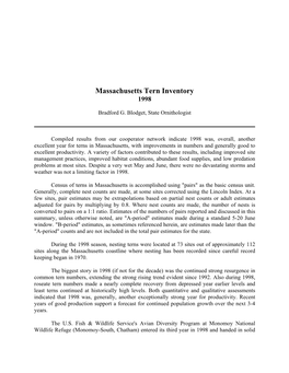 Massachusetts Tern Inventory 1998