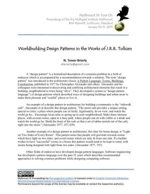 Worldbuilding Design Patterns in the Works of J.R.R. Tolkien