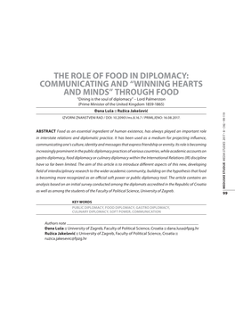 The Role of Food in Diplomacy: Communicating and “Winning Hearts