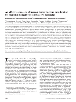 An Effective Strategy of Human Tumor Vaccine Modification by Coupling