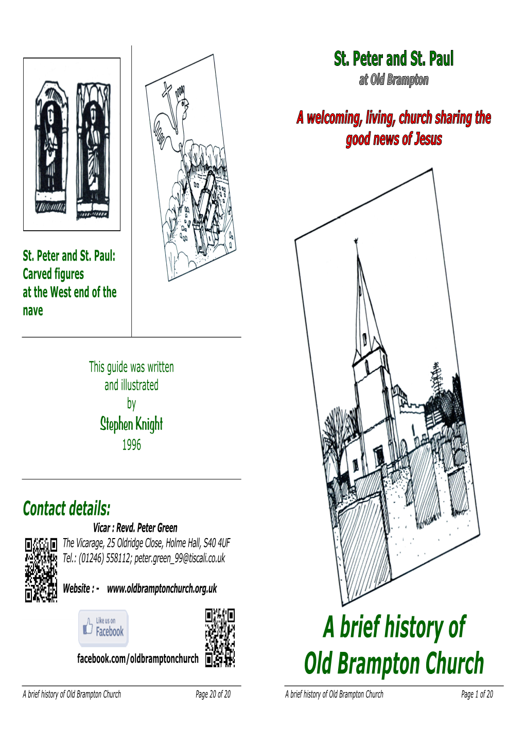 A Brief History of Old Brampton Church Page 20 of 20 a Brief History of Old Brampton Church Page 1 of 20 ��Terior