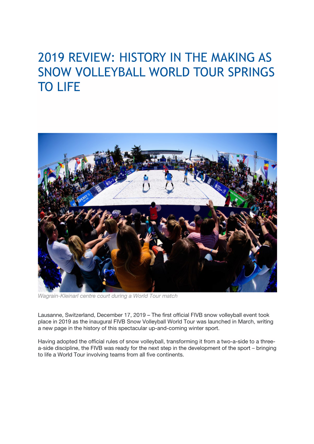 2019 Review: History in the Making As Snow Volleyball World Tour Springs to Life