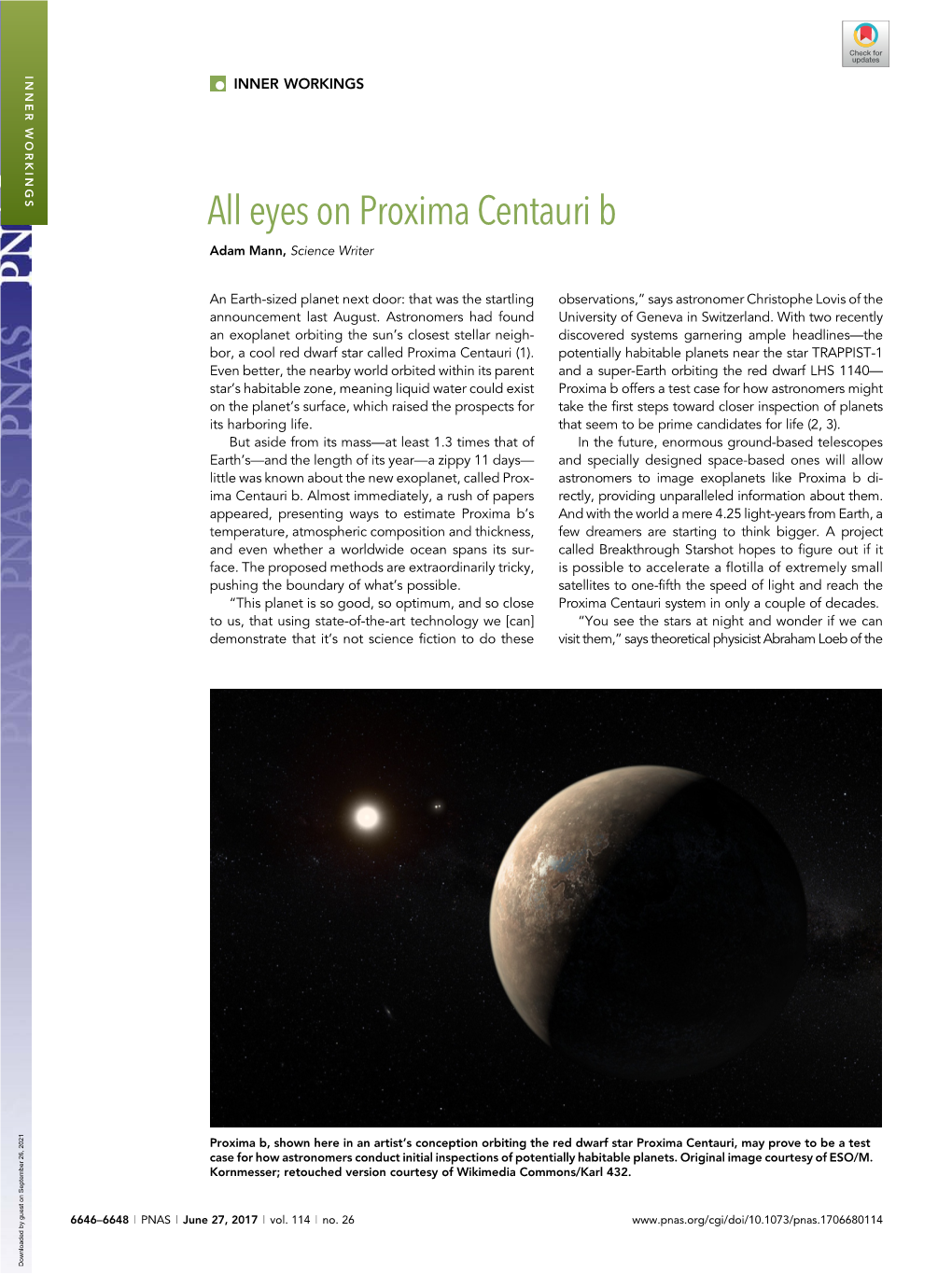Eyes on Proxima Centauri B