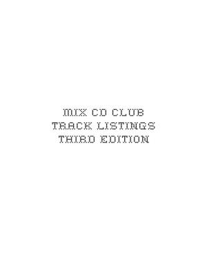 Mix Cd Club Track Listings Third Edition