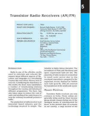Transistor Radio Receivers (AM/FM)