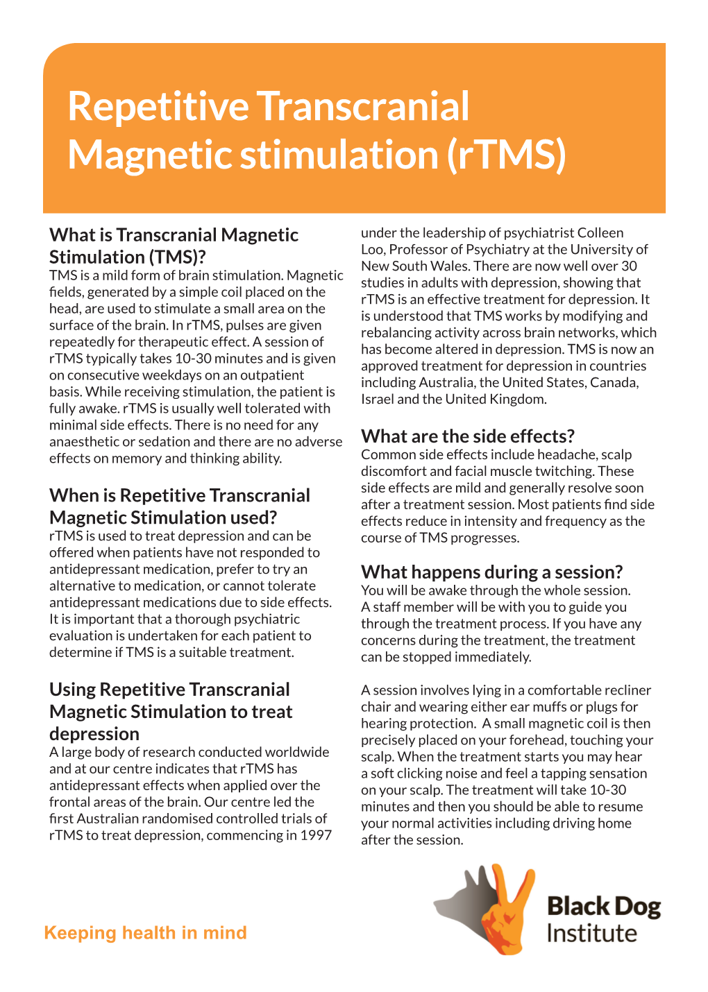 Repetitive Transcranial Magnetic Stimulation (Rtms)