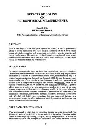 1994: Effects of Coring on Petrophysical Measurements