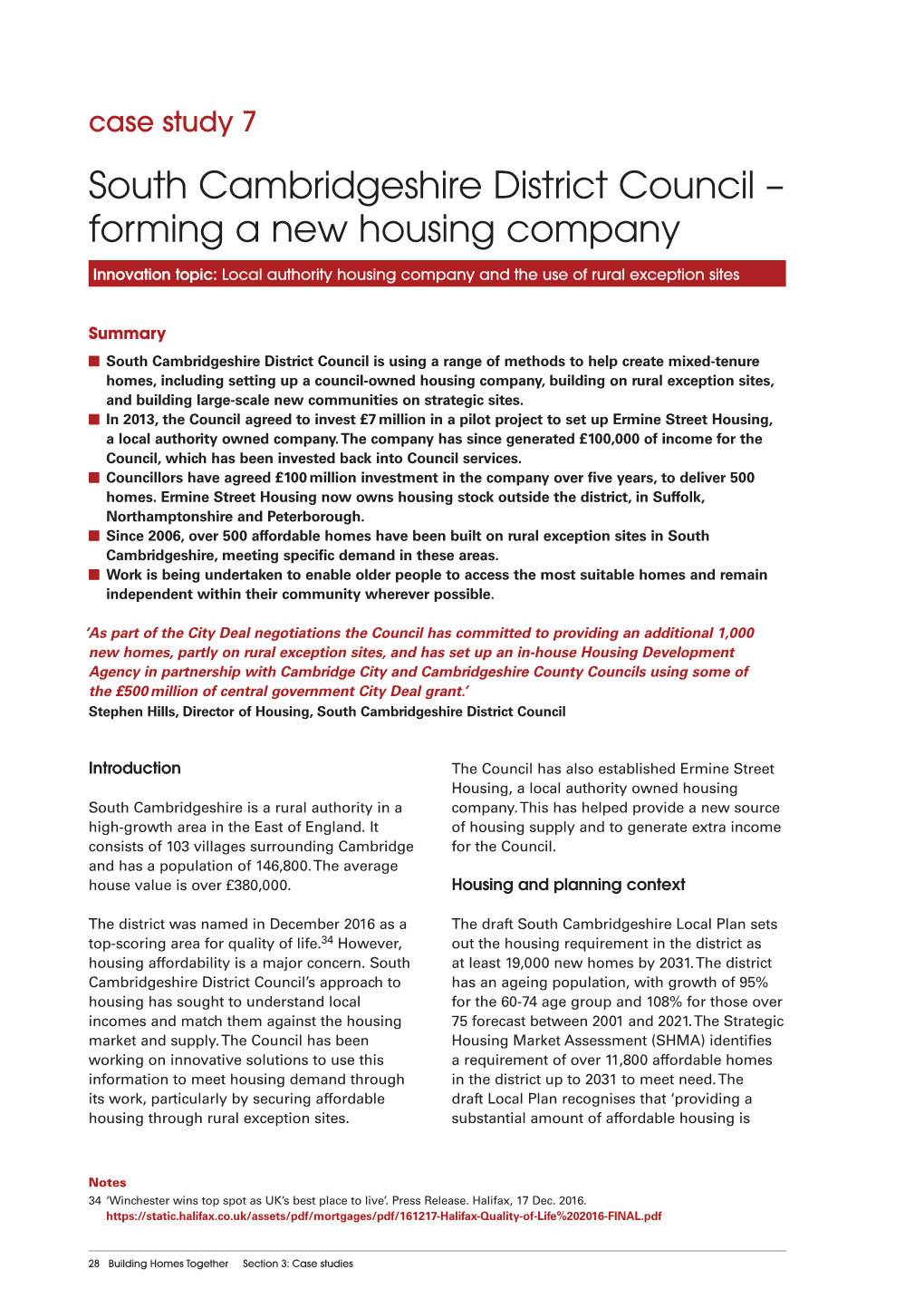 South Cambridgeshire District Council – Forming a New Housing Company