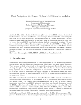 Fault Analysis on the Stream Ciphers LILI-128 and Achterbahn
