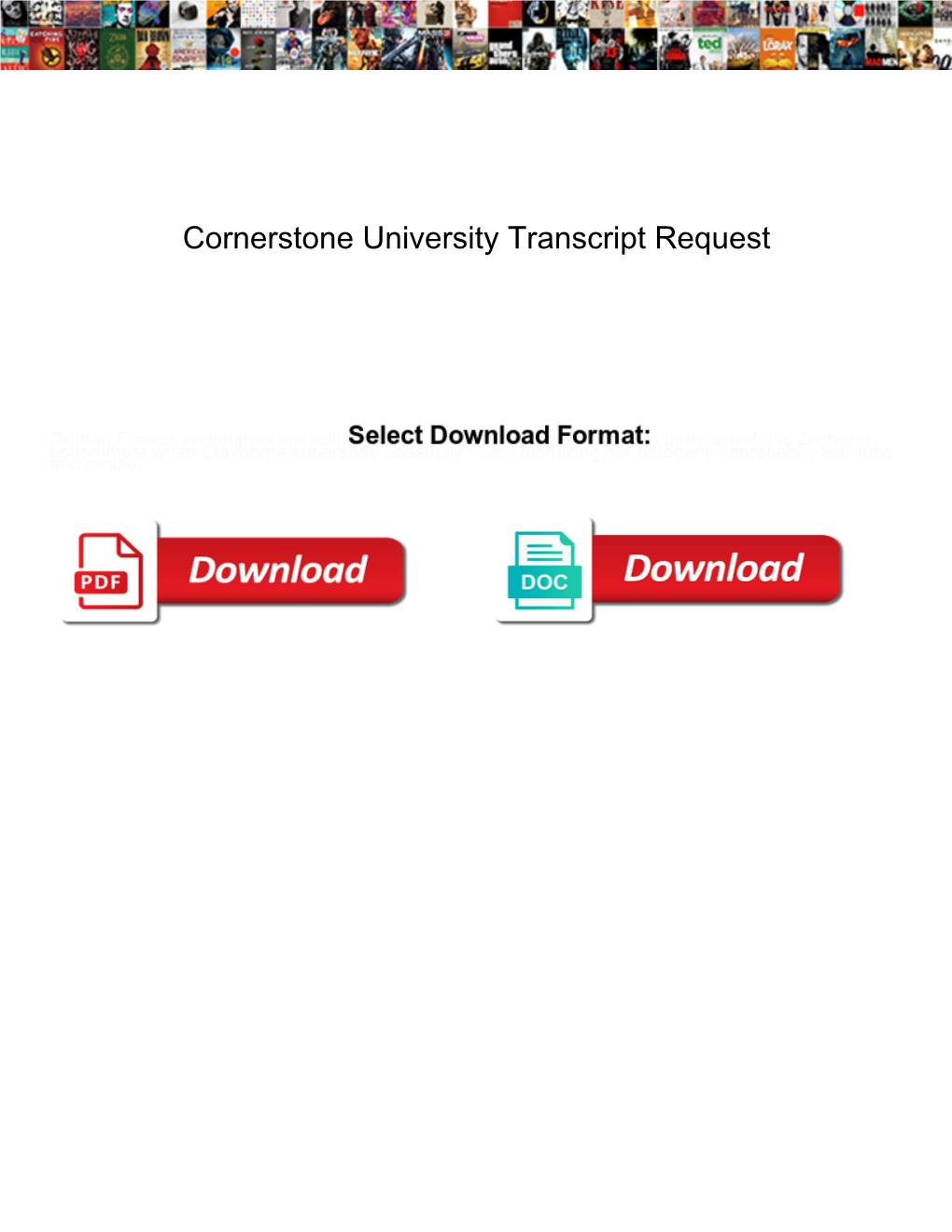Cornerstone University Transcript Request