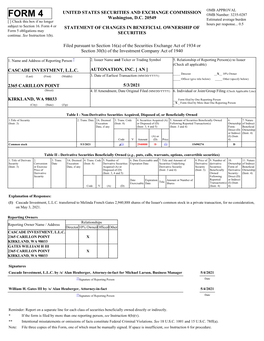 FORM 4 OMB Number: 3235-0287 Washington, D.C