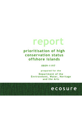 Prioritisation of High Conservation Status Offshore Islands