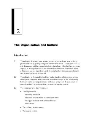 Chapter 2: the Organisation and Culture