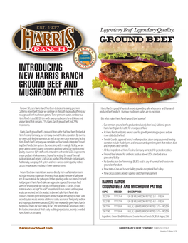 Introducing New Harris Ranch Ground Beef and Mushroom Patties