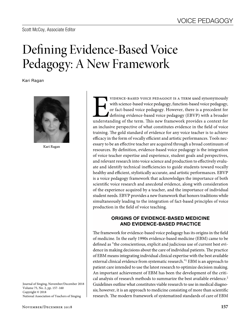 Defining Evidence-Based Voice Pedagogy: a New Framework
