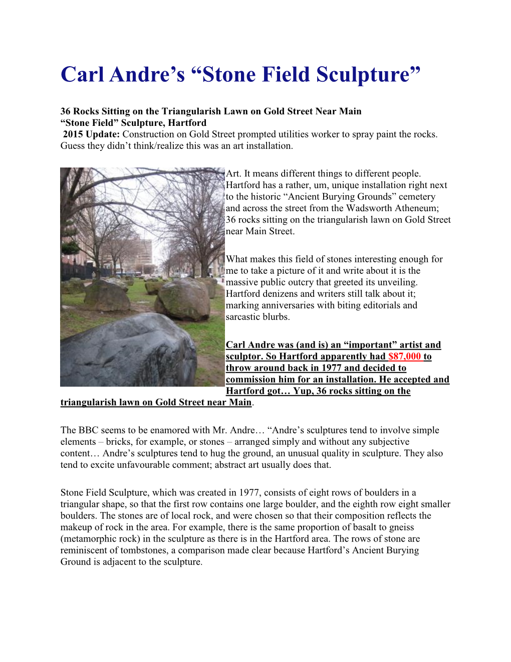 Carl Andre's “Stone Field Sculpture”