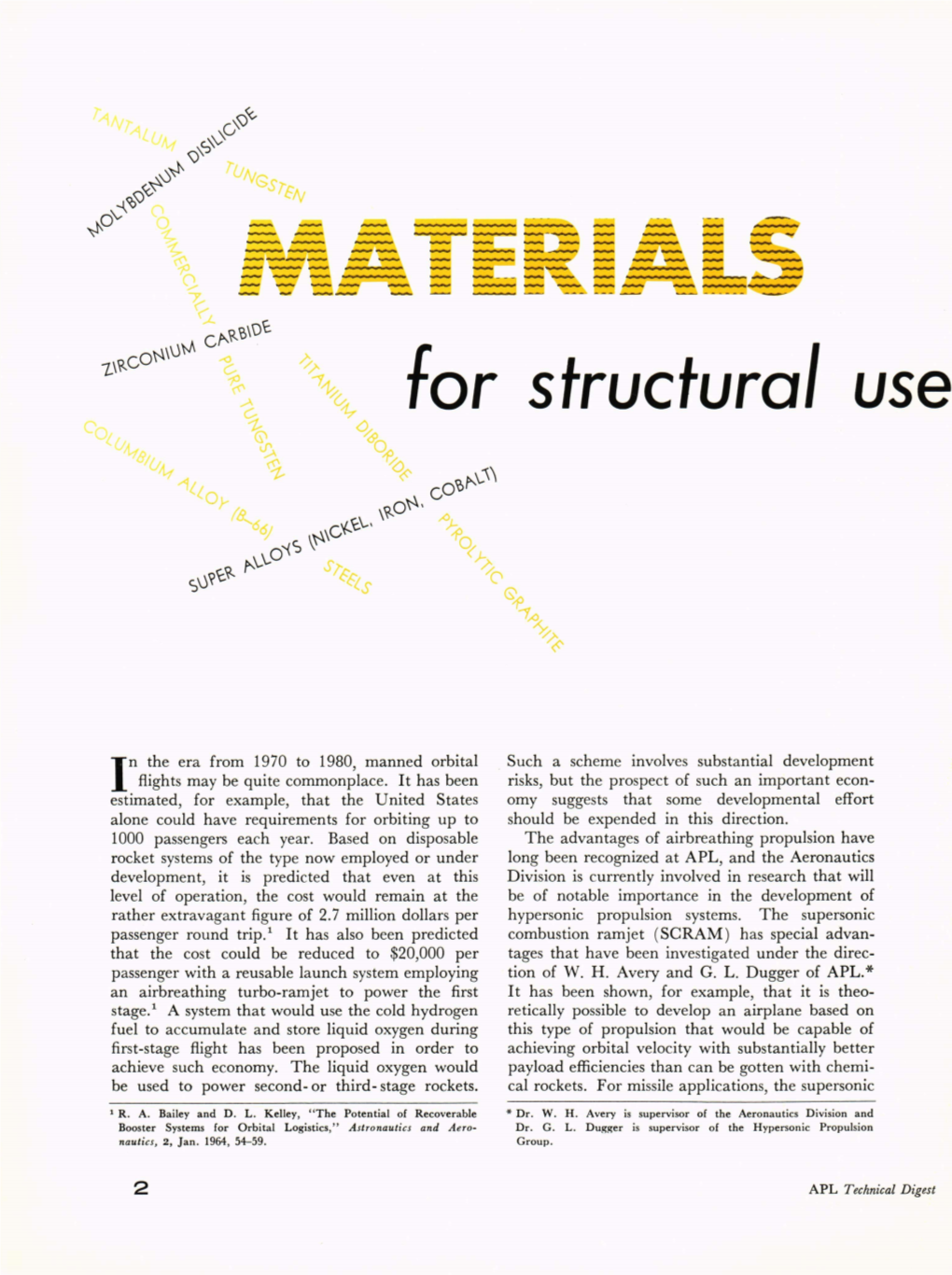 Materials for Structural Use Above 3000°F