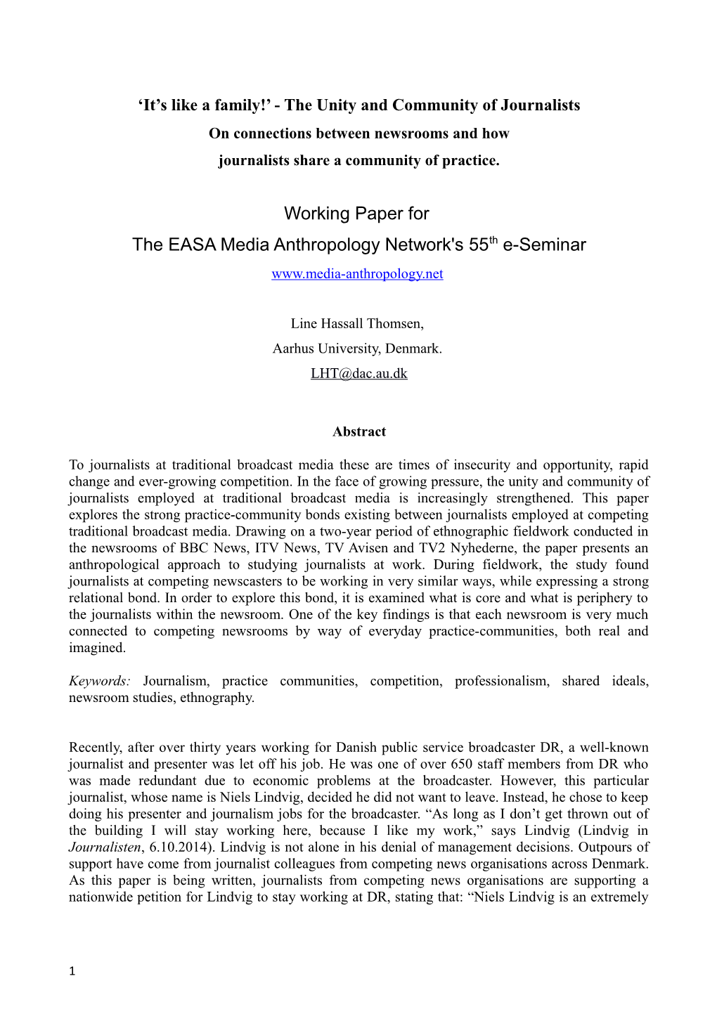 Working Paper for the EASA Media Anthropology Network's 55Th E-Seminar