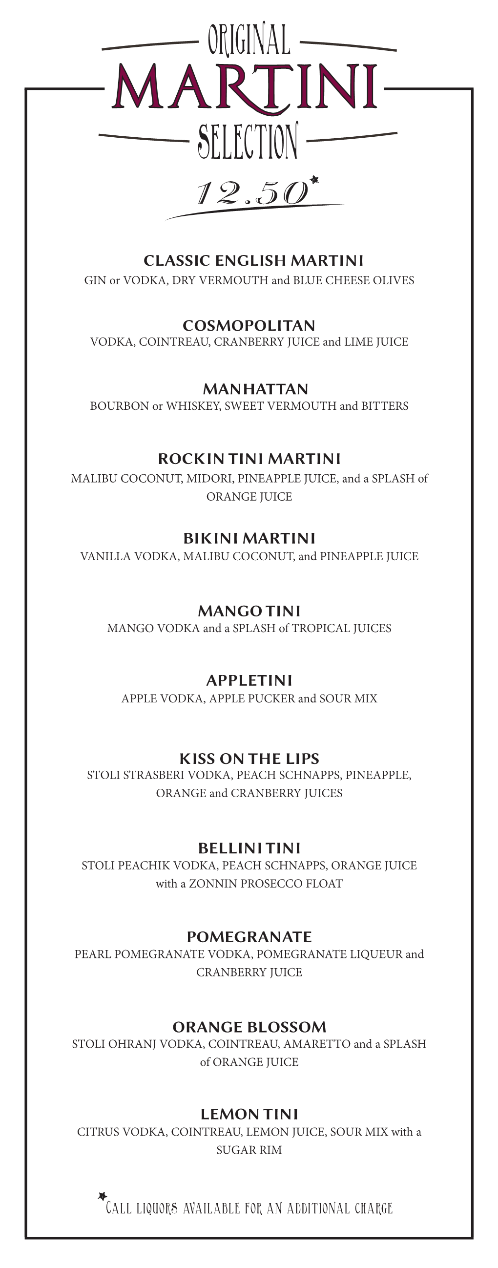 Martini Menu 5