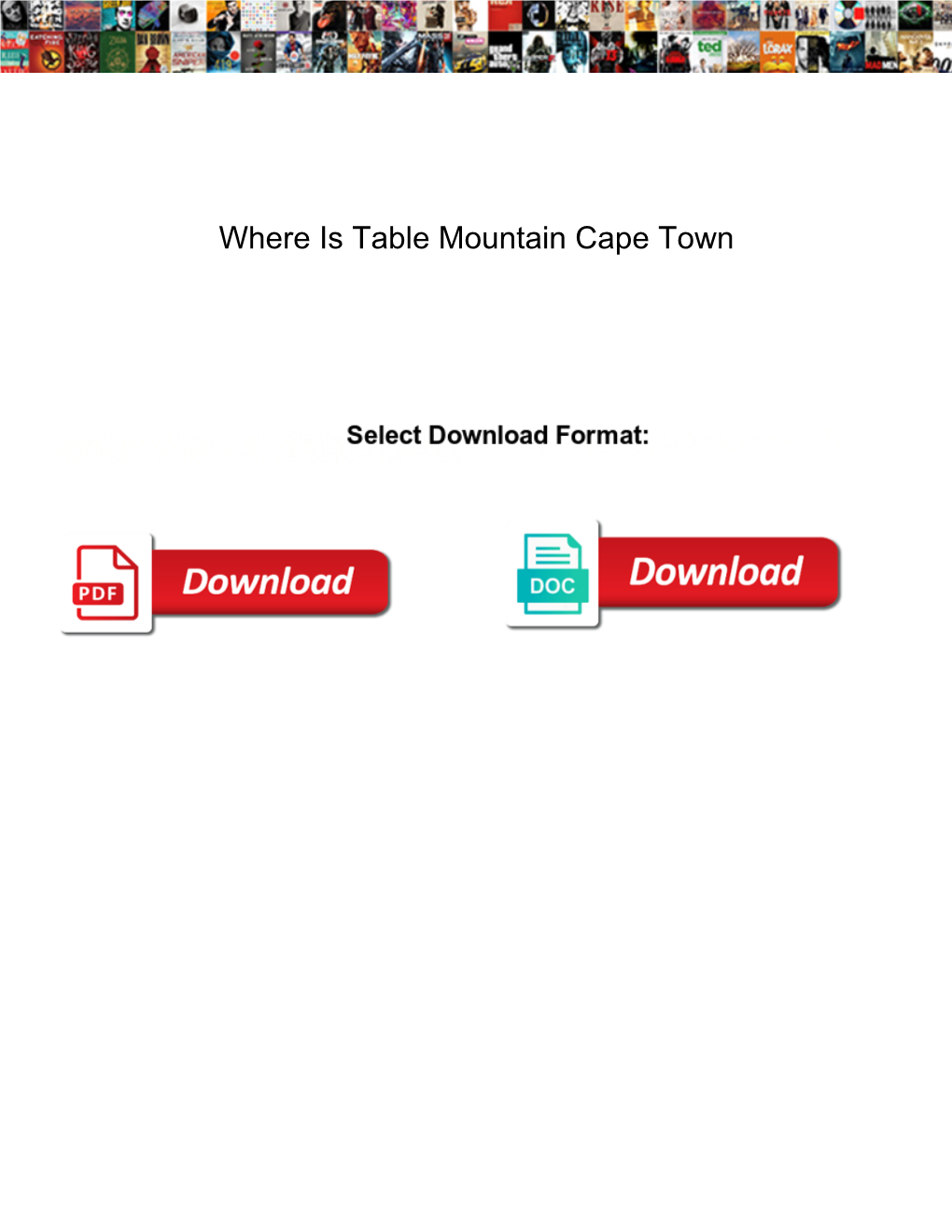 Where Is Table Mountain Cape Town