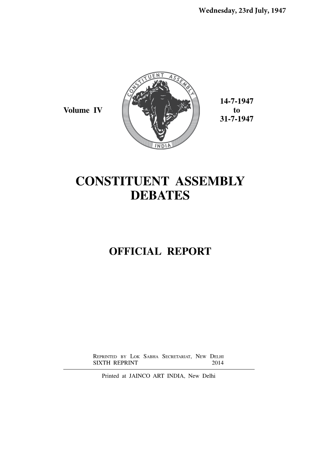 Constituent Assembly Debates