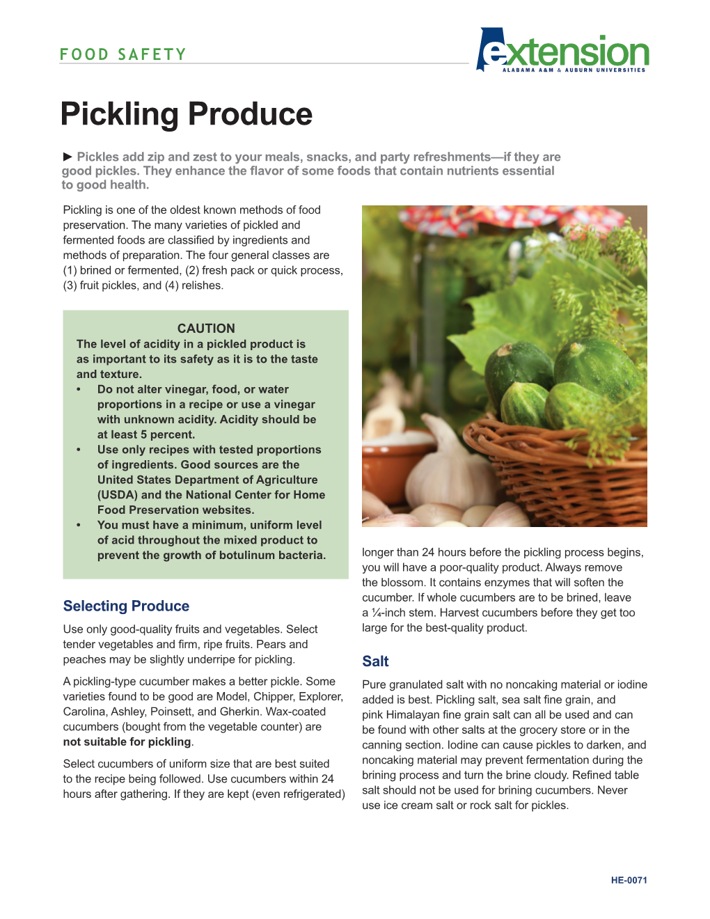 Pickling Produce