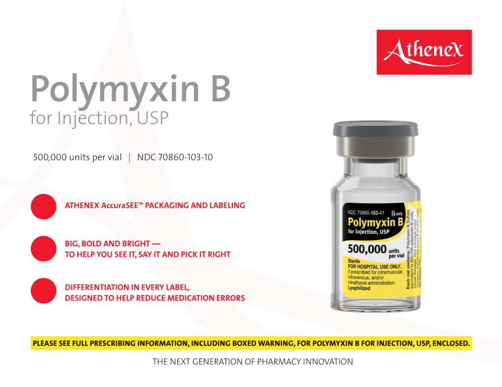 Polymyxin B for Injection, USP