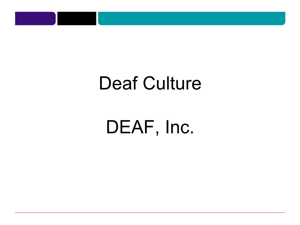 Deaf Culture