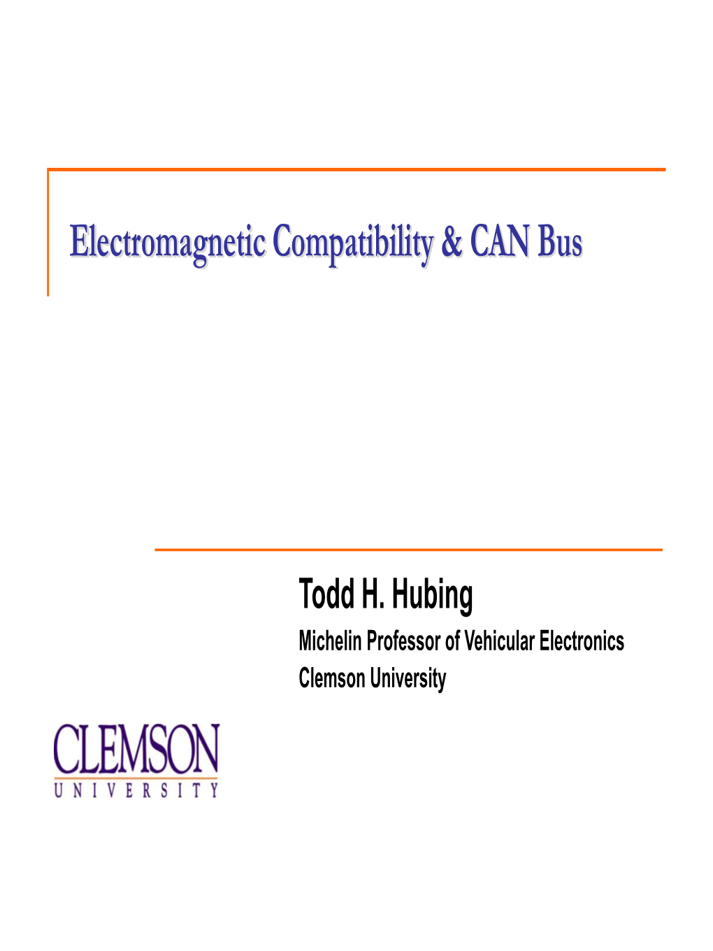 Electromagnetic Compatibility & CAN