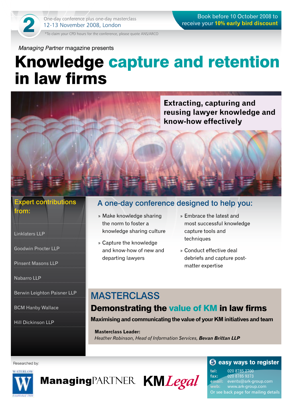 Knowledge Capture and Retention in Law Firms