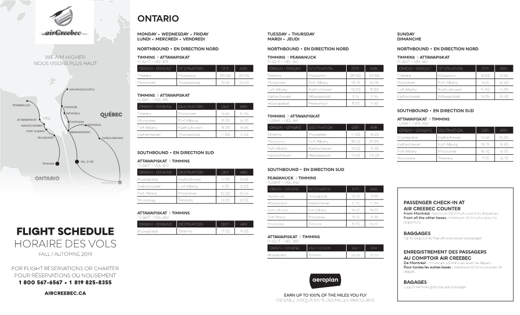 Flight Schedule Horaire Des Vols