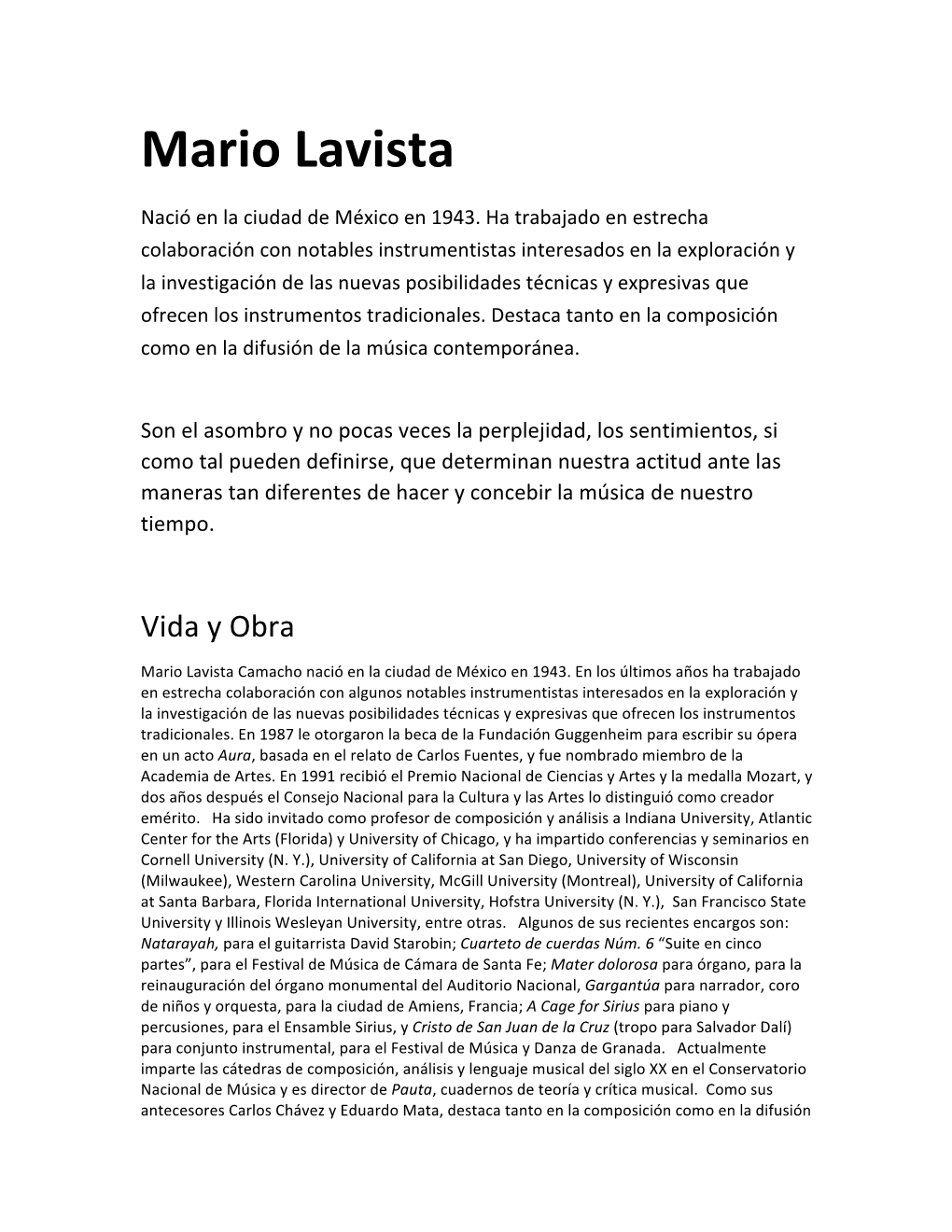 Mario Lavista